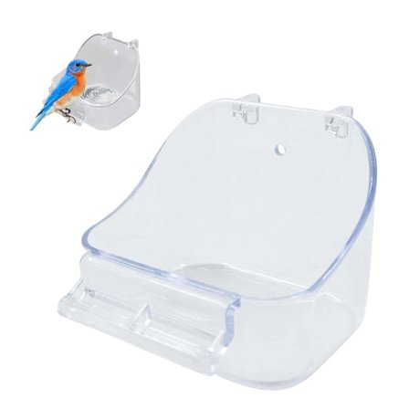 Fuglebadekar til ophængning, tilbehør til fuglebur, foderautomater, gennemsigtighed