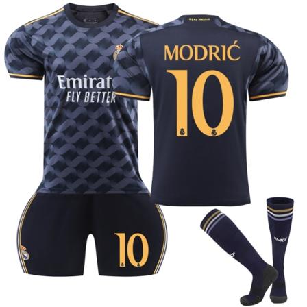 2024 Real Madrid bortefotballskjorte for barn - perfekt nr 10 Modrić 8-9 Years