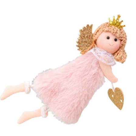 16 cm Juleplysj Engel Anheng Barn Søt Jentedukke Gave Rosa