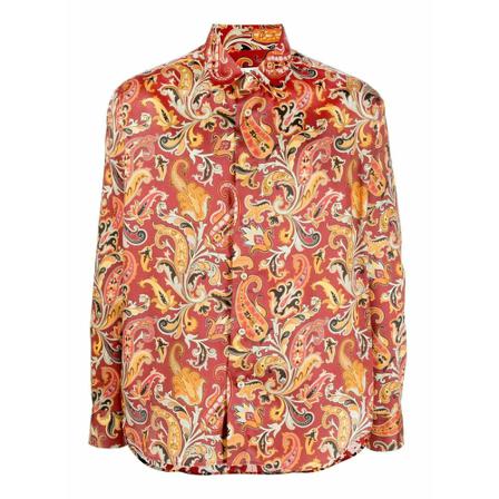 Etro, Casual Shirts Rood, Heren, Maat:L,Cotton,print