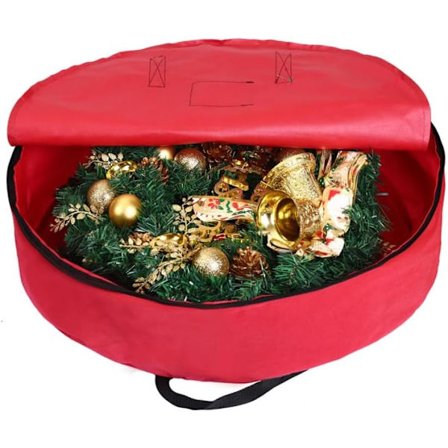 wxsp 1 stk. Sammenleggbar Juleoppbevaringspose - Rød Juleklespose Dekorasjon Oppbevaringspose - Rød Liten Diameter 60*Høyde
