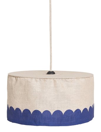 NOBODINOZ Vibes Linen Lampshade Diam. 40 Cm - Blue - ONE SIZE