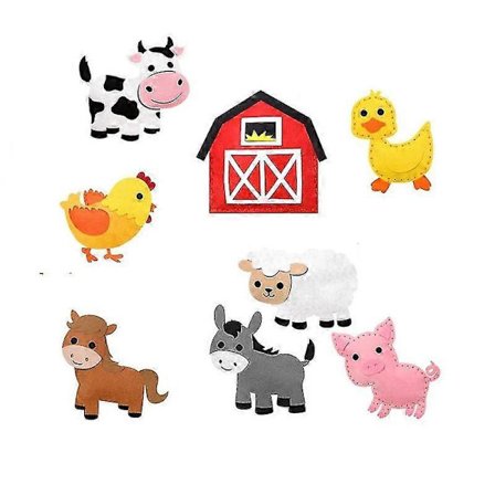 DIY-tila-eläinten huopaeläimet -setti lapsille ja aikuisille - ompelusetti lasten käsitöihin - tyttöjen ompelusetti aloittelijoille