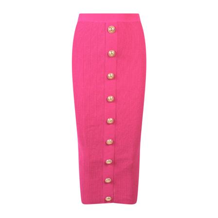Balmain Rok Yf1Ld066Kb07 , Roze , Dames , Maat: M Midirokken