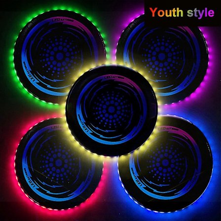 Nuorten ulkoiluurheilu Frisbee LED-valo Frisbee Lelu Hehkuva Lentävä Lautanen 42 LED-valolla