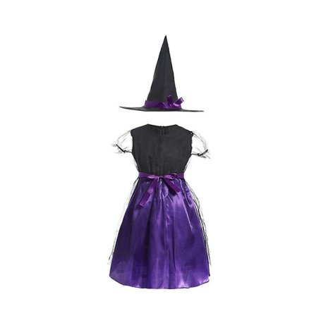Halloween Dräkt Häxa Kläder Cosplay Lång Huva Kappa För Barn(90cm Lila C)