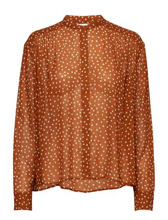 Elmy Shirt Aop 9695 Bluse Langermet Brun Samsøe Samsøe