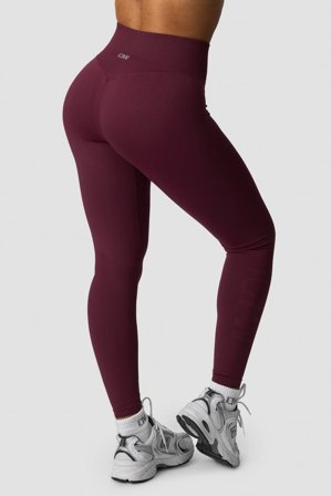 ICANIWILL - Define Seamless V-shape Tights Dark Mahogany - Trikoot - Naiset - Treenivaatteet ICIW:ltä