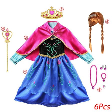 "Frost 2" Elsa-kostyme jente barn Halloween rollespill Snødronning Anna prinsessekjole festkjole kjole kjole Elsa-kjole C-WELLNGS