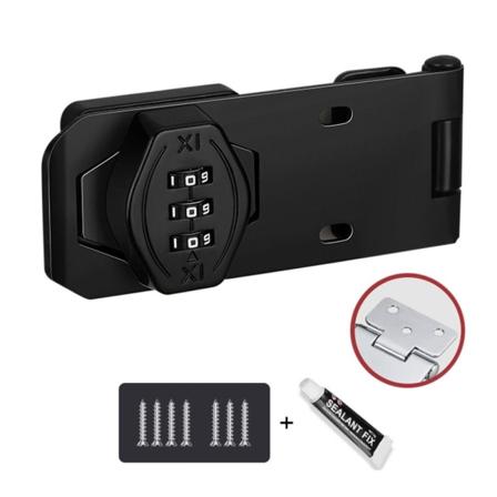 Kaapin salasanalukot Yhdistelmäkoodilukko MUSTA 4TUUMA black 4inch