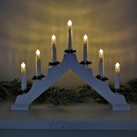 Festive 40 cm Christmas Star with 7 Lights in White Battery Operated-FD-