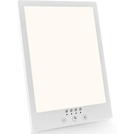 (VALKOINEN) Luminesoiva lamppu - Päivänvalo - UV-vapaa - 12000 lux himmennettävä LED, säädettävä 3000-6500 K - Kosketusohjaus - Ajastin