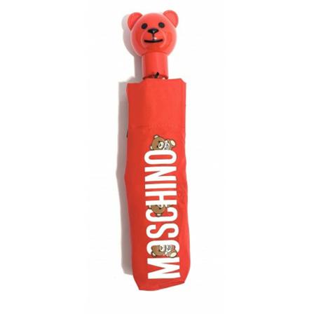 Moschino Umbrella With Logo Bear Rød, Dame, Størrelse: ONE Size