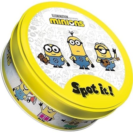 Spot It! Minions - Leikkisä perhekorttipeli, hauska yhdistämispeli lapsille ja aikuisille, 6+ vuotta, 2-8 pelaajaa, 15 minuutin peliaika