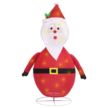 Vidaxl Dekorativ Jultomte Med Led Lyxigt Tyg 120 Cm Röd
