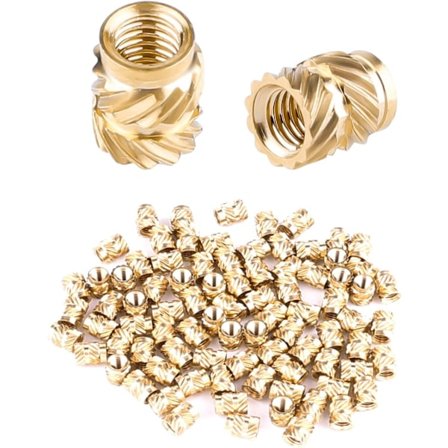 M3 gjengeinnsats - 100 stk M3x5.7 messing gjengehylser, ZQKLA