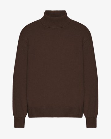 Merino Wool Turtleneck - Coffee Brown - Male - XL