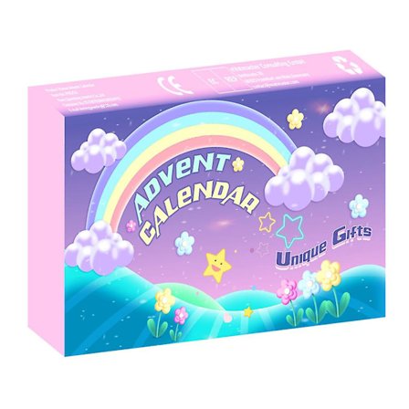 Julekalender med 24 stk. hårtilbehør, tegneserie hårspænder, armbånd, jule adventskalender, festartikler, klasseværelsespræmier