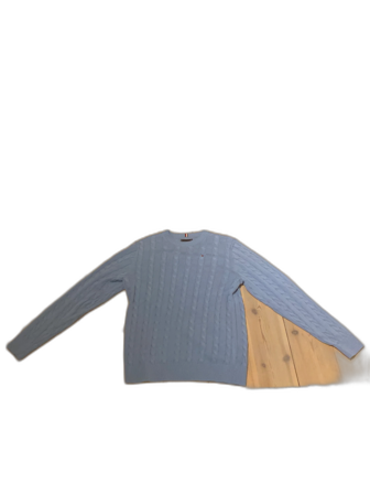 Ljusblå kabelstickad tröja Tommy Hilfiger