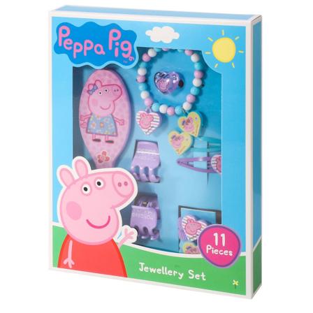 Peppa Gris jentehår og sett (pakke med 11) En størrelse blå Blue One Size