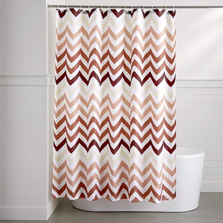 Duschdraperi i bastyg med ögla och krok - 72 x 72 tum, orange