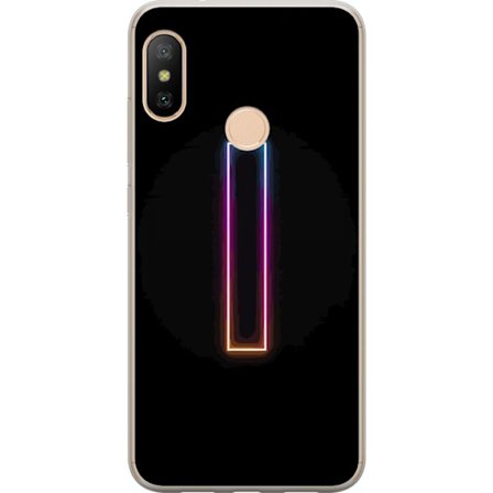 Kompatibel Mobilcover til Xiaomi Xiaomi Redmi 6 Pro Minimalistisk neonbogstav I i regnbuefarver mod mørk baggrund