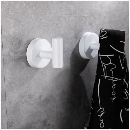 Pyyhekoukut 8 kpl Kylpyhuoneen seinäkoukku pidike SUS304 Ruostumaton teräs Takki Robe Vaatteet Koukku Kylpyyn Keittiö Hotelli Autotalli (Valkoinen) 