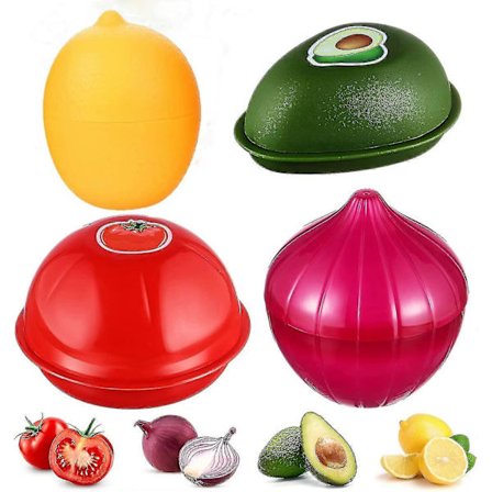 Oppbevaringsbeholdere formet som frukt og grønnsaker, matboks for kjøleskap