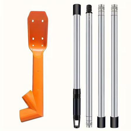 Multifunktionel tagrenderenser - Justerbart håndtag med skraber og krog | Rustfrit materiale for lang levetid