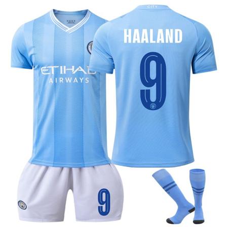 24 Manchester City UEFA Champions League hemma nr 9 Harland tröja 17 De Bruyne 10 Rashford fotbollsdräkt NO.9 HAALAND 20