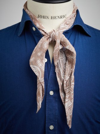 John Henric Men's Beige Bandana Paisley Size Onesize
