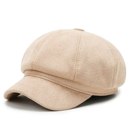 Suede Fashion Dame Kvinner Jenter Baker Boy Peaked Cap Newsboy Hat, justerbar, 1 stk-khaki
