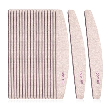 25-pack 100/180 grit nagelfil och buffert professionell dubbelsidig smärgelplatta akryl nagellack verktyg