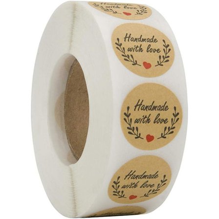 500 st tackklistermärken, runda tackklistermärken i kohud, present C