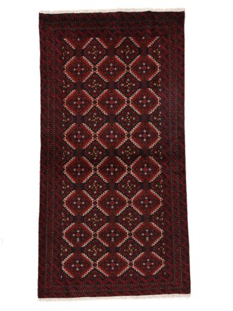 Baluch Rug 101X191 Black/Dark Red Wool, Persia