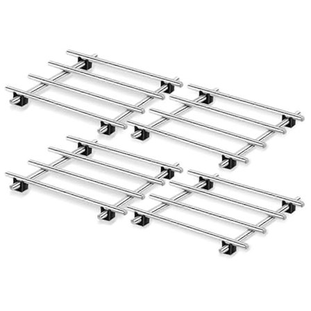 4 stk. grydeunderlag i rustfrit stål til gryder og pander, grydeunderlag, køleriste til varme underlag, holder til madlavnings- og bagepander