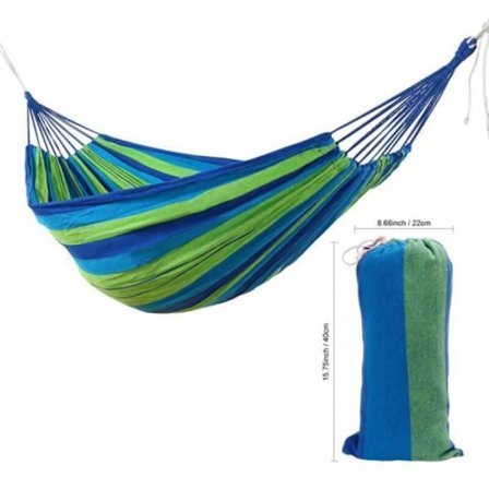 Hengekøye 280x150cm Seilduk 2 Personer 200kg Belastning Fritid Patio Lett