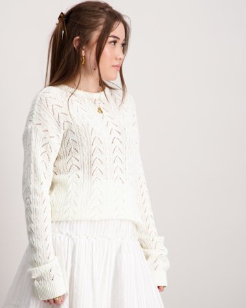 Kids ONLY CLARISA LIFE L/S O-NECK Blanc Jupes Fille - Kids Brand Store