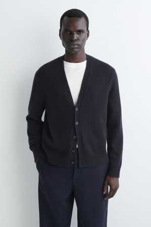 COS Homme Cardigan Col En V En Cachemire in Bleu