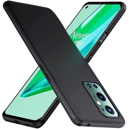 Skyddsskal - E.F.CONNECTION - Oneplus 9 Pro - Svart Silikon - Mjuk - Matt Finish