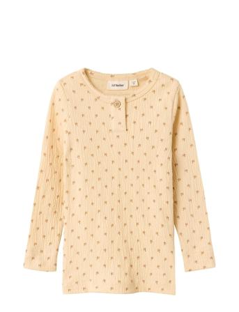 Nmfnalo Ls Slim Top Lil T-shirts Long-sleeved T-shirts Creme Lil'Atelier*Betinget Tilbud