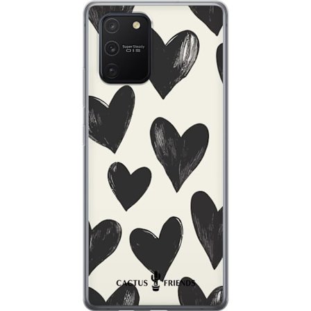 Kompatibel Mobilcover til Samsung Samsung Galaxy S10 Lite Cactus and Friends - Bold Black Love Pattern