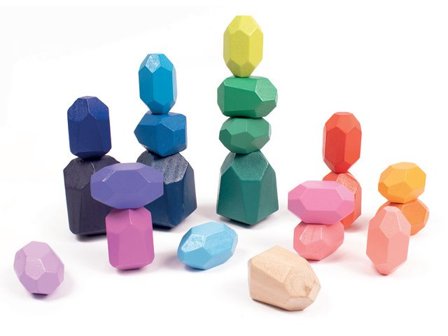 MYPAUZE Trästenar olika former färgade 21/fp - Lyreco - Skola och förskola - Lekmaterial - Bygglek, konstruktion och mosaik