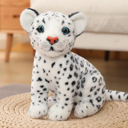 32 cm Söt Simulering Snöleopard Plyschleksak Gosedjur Härlig naturtrogen Leopard Följ med dockleksaker för barn Flickor Presentdekor 28cm snow Leopard