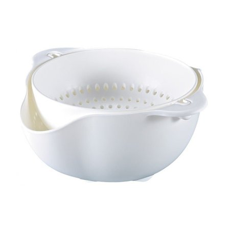 Roterende Dørslag og Skål - Hvid