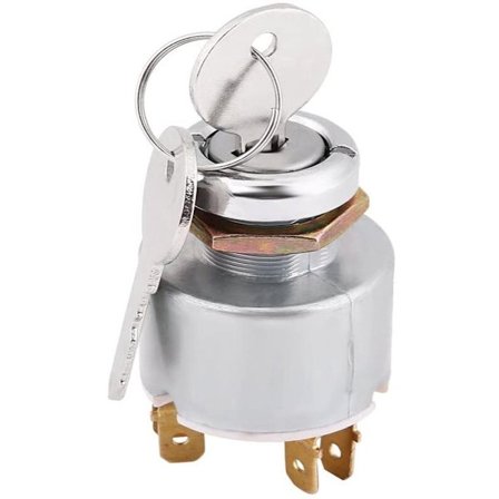 Passer for tenningslåser, 12V universell motorstarterbryter, 3-posisjonsbryter, tenningsbryter med sølvfarget nøkkel.