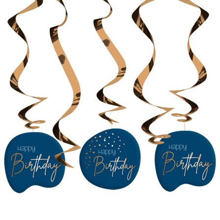 Happy Birthday Hængende Pynt Mørkeblå