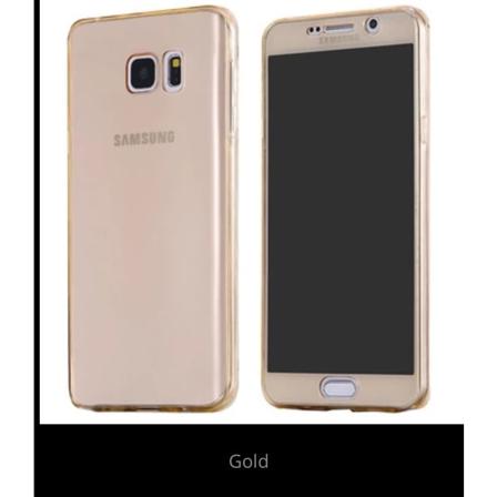 Samsung S6 Edge - Dubbelsidigt Silikonfodral (touchfunktion) Guld