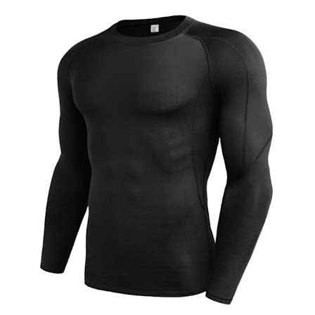 Dry Fit långärmad kompressions löpartröja Kompatibel med män svart