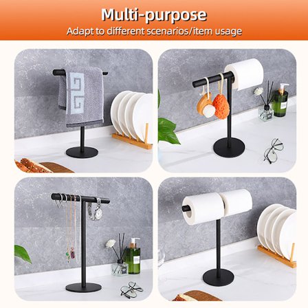 T-formet smykkestativ i metal - Sort